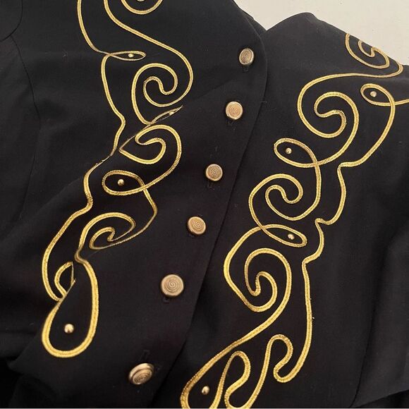 SL FASHIONS Vintage Black Dress Gold Embellished Plus Size 22W VINTAGE - Picture 8 of 10